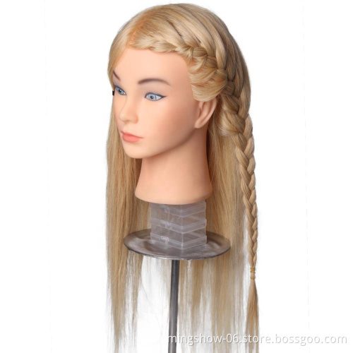 Ship within 24 hours long hair rose gold mannequin head wig